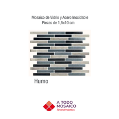 Mosaicos de vidrio y metal LAGUNA HUMO 26x30cm - comprar online