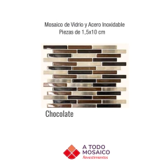 Mosaicos de vidrio y metal LAGUNA CHOCOLATE 26x30cm - comprar online
