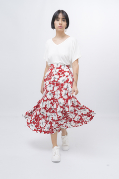 POLLERA FLORES PISTACHO