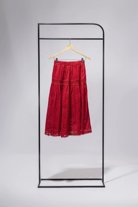 FALDA LARGA PIA - ROJO - comprar online