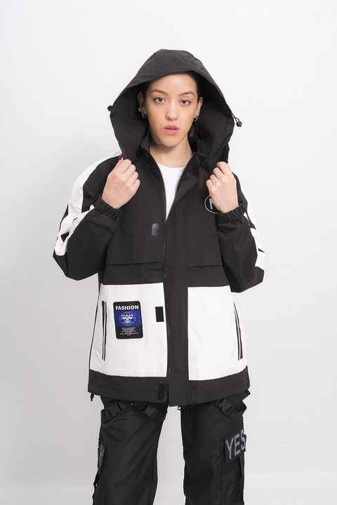 ROMPEVIENTO BICOLOR WOO - NEGRO - comprar online