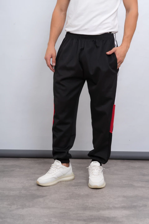 JOGGER DEPORTIVO HONG KONG - NEGRO/ROJO - comprar online