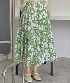 POLLERA FLORES PISTACHO en internet