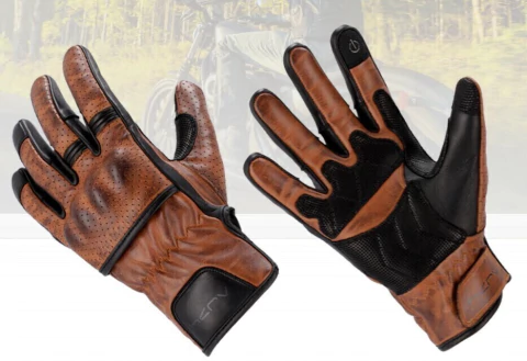 Guantes de cuero AJ74 CUSTOM Marrón y negro - tienda online
