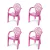Kit 4 Cadeira Infantil de Plástico - Rosa
