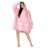 Maxi Buzo Liso Oversize Adulto Rosa Suave