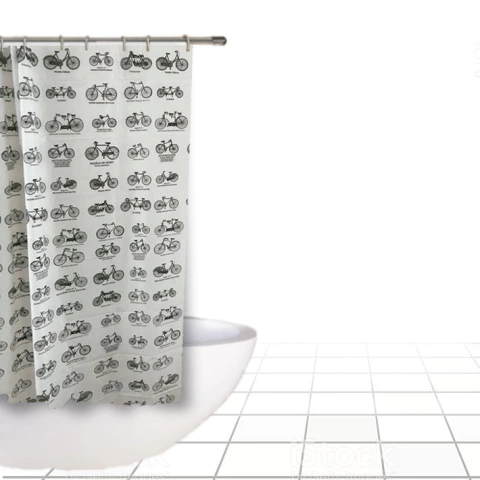 Cortina Bicicletas negro PVC