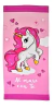 Toallon playero Unicornio Corazones Fucsia