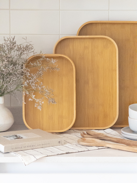 Set de Bandejas de Madera x3 pcs GH-1737 - comprar online