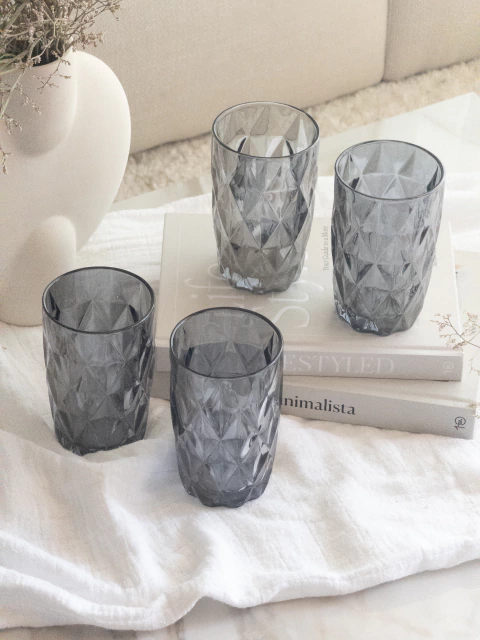 Set x6 Vasos de vidrio 410 ml Grey GH-19 - comprar online