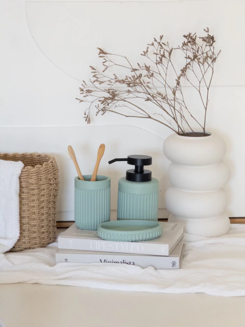 Set de Baño x3 Poliresina Verde claro GH-0029VC - comprar online