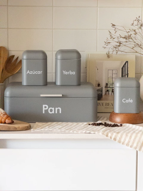 Set x4 Contenedores Metalicos Gris GH-0058G - comprar online