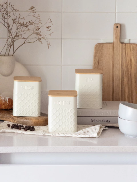 Set x3 Contenedores con relieve Crema GH-0056CM - comprar online