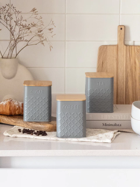 Set x3 Contenedores con relieve Gris GH-0056G - comprar online