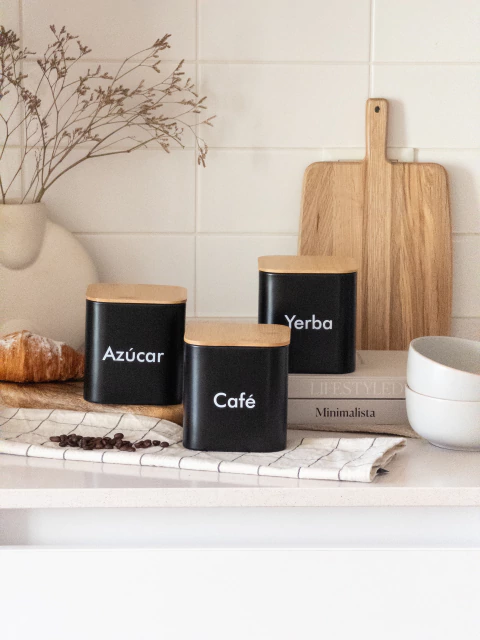 Set x3 contenedores Cuadrados Negro GH-0053NG - comprar online