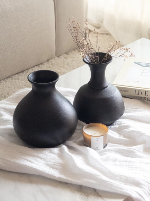 Jarrón Globo Negro GH-0072 - comprar online