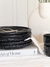 Set x6 Plato Postre Negro Salpicado
