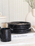 Set x6 Plato Postre Negro Salpicado - Ganga Home