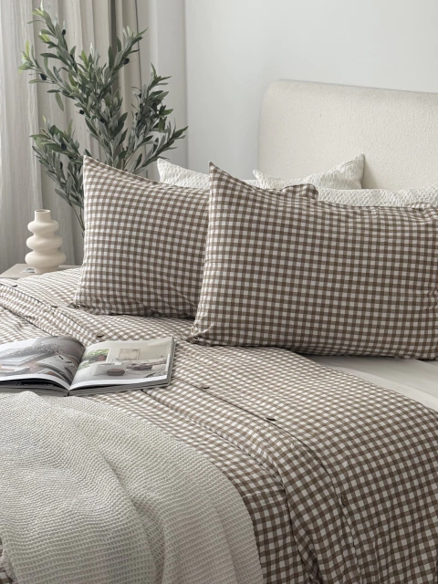 Kit Moscú Mini Cuadrillé Marrón Queen GH-0077Q/MR - comprar online