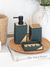 Set de baño 3 Piezas Verde c/Madera GH-5 - Ganga Home
