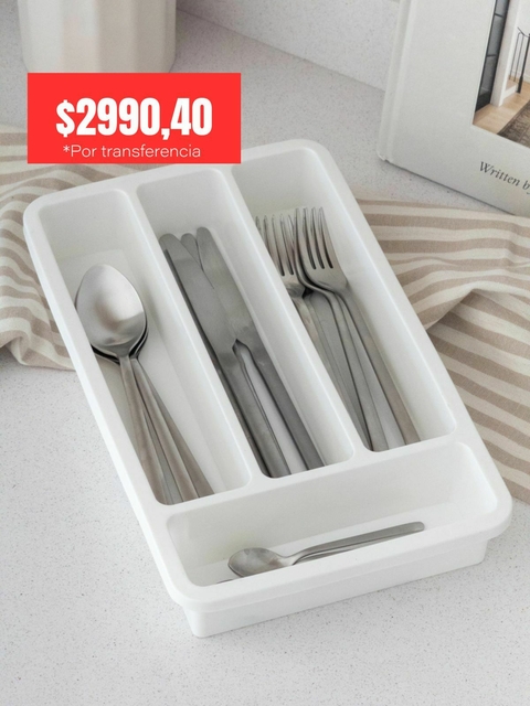 Organizador de cubiertos blanco
