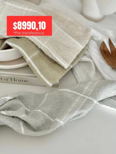 Pack x3 Repasadores (L) gris perla / beige/ verde claro