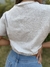 T-SHIRT LUXO CROPPED COM PEDRARIA - CINZA na internet