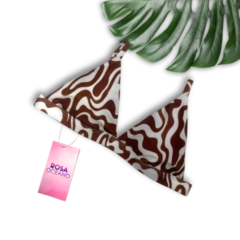 TOP FIXO COM REGULADORES - ESTAMPA MARROM E BRANCO - comprar online