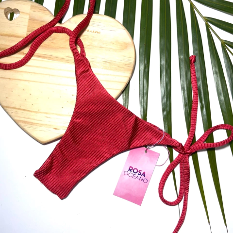 CALCINHA CORTININHA - VERMELHO RUBI CANELADO