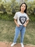 T-SHIRT LUXO CROPPED COM PEDRARIA - CINZA - loja online