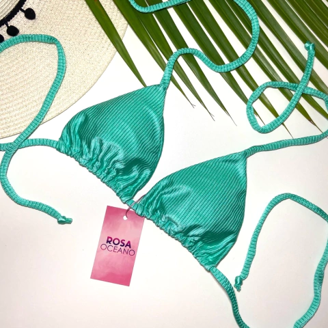 TOP CORTININHA - VERDE MENTA CANELADO