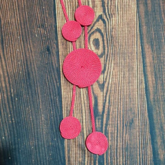 Colar De 5 Círculos Em Corda Colorida