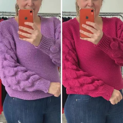 Blusa Em Tricô Com Gomos na Manga