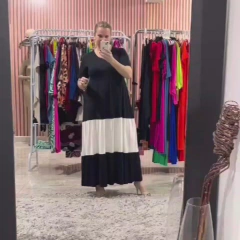 Vestido Tenerife Bicolor Em Viscolycra Liso