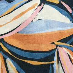 Blusa Tunísia Estampada Em Tecido Maquinetado - Lullis Praia e Cia