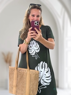 Vestido Folhas Em Viscolycra - comprar online