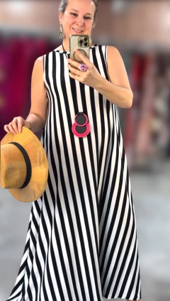 Vestido Salvador Listrado Em Viscolycra - comprar online