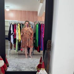 Vestido Índia Em Poliéster Estampado - Lullis Praia e Cia