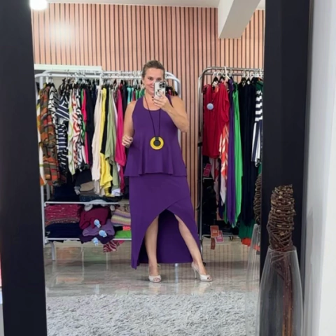 Conjunto Ilha do Mel Regata e Saia Em Viscolycra