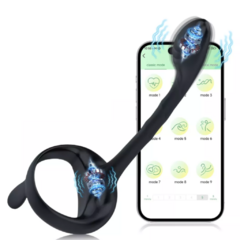 Anillo Pene 2 En 1 Plug Anal Clítoris Vibrador App Control
