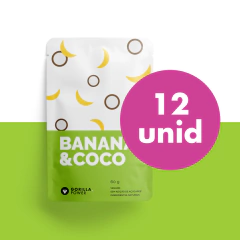 Pack de 12 unidades da Banana-passa com Coco 60g