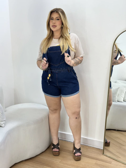 Macaquinho Jeans escuro REF: 10416