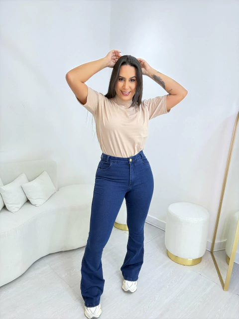 CALÇA FLARE AZUL ESCURO- BELLA M