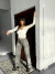 Wide leg animal print gris - tienda online