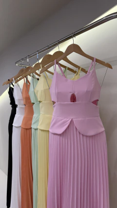 Vestido longo plissado - comprar online