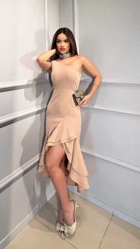 Vestido Gaby - Bege Amendoado - comprar online