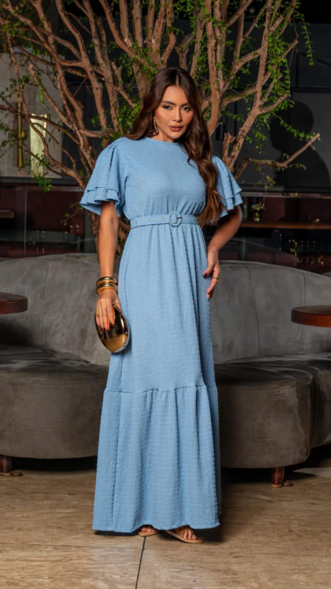 Longo Virgínia - Azul Claro - comprar online