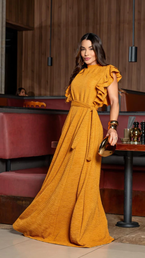 Longo Natália - Mostarda Elegante - comprar online