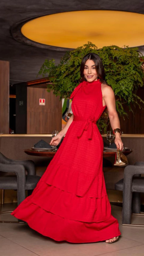 Longo Bárbara Ondule - Vermelho