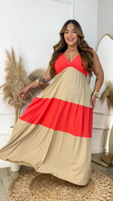 Vestido Dany - Nude/Coral - comprar online